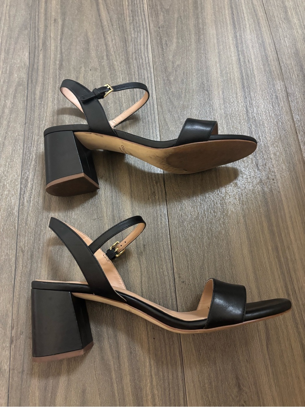 Cole haan Josie Block Heel Sandals 65mm Black Leather - Picture 5 of 14